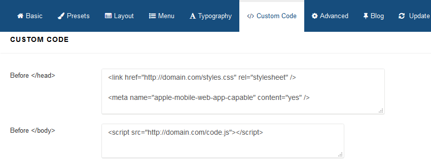 自定义的CSS和标题代码(Helix3教程)
