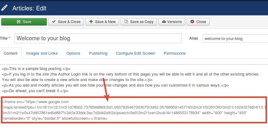 如何阻止Joomla编辑器删除代码