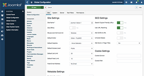 Joomla4全局配置