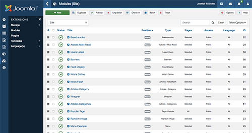 Joomla4模块管理