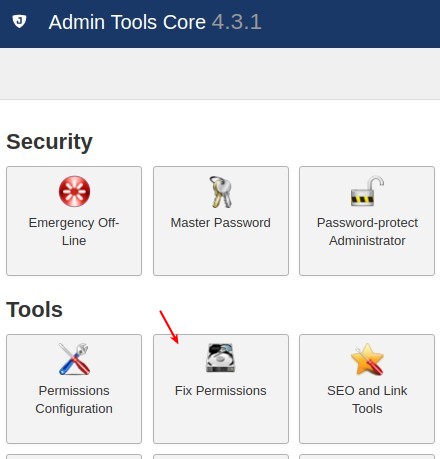 如何使用管理工具修复Joomla文件夹和文件权限