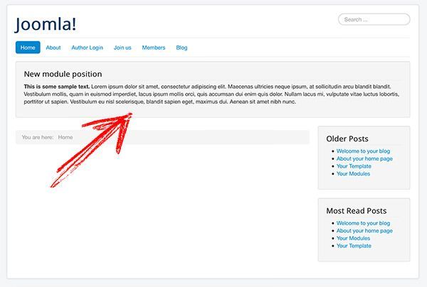 将新模块位置添加到Joomla模板
