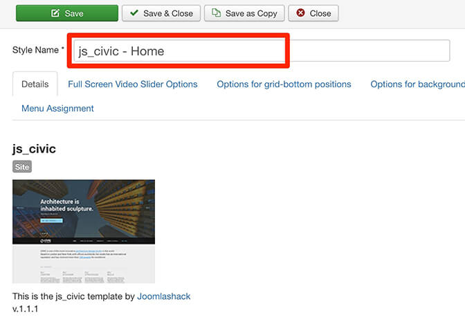 在不同的页面上显示不同的Joomla模板样式