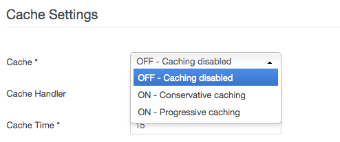 Joomla缓存选项