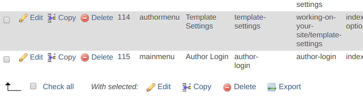 Joomla中删除组件菜单链接