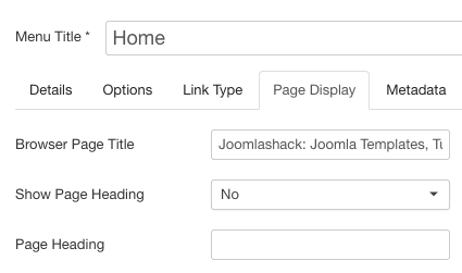 更改Joomla主页元标题