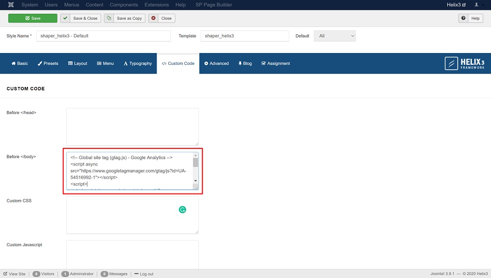 怎么在Helix框架安装Google Analytics